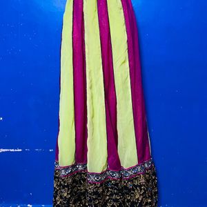 Designer Full Flare Skirt + Velvet Short Kurti