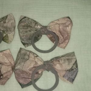 2 Pair Hair Bow Rubber Bands🎀+freebie