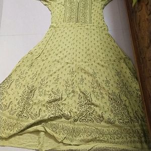 Lemon Green Anarkali