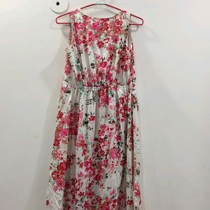 Multi Colour Floral Print Assymetric Dress