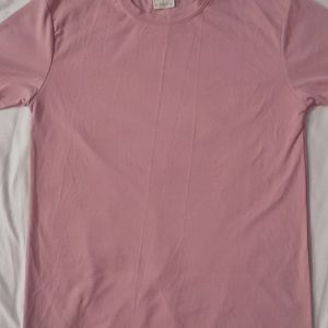 A Baby Pink Polyester Tshirt