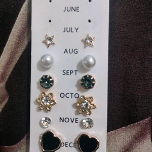 6 pair of Studs Earring Combo+Complimentary Gift