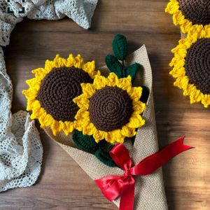 Crochet Sunflowers Bouquet