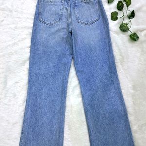 Zara Ripped Wide Leg Jeans