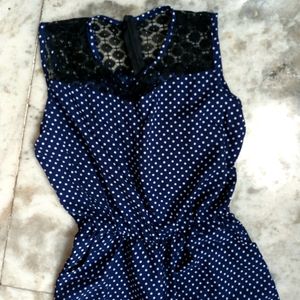 Korean Pinteresty Polka Dot Jumpsuit With Lace