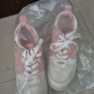 Korean Kawaii Pink And White Sneakers