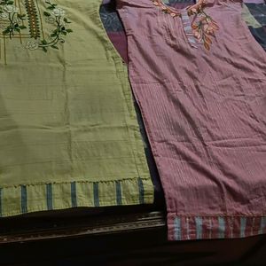 Lace For Dress ,Two Dupatta And 2 Kurti Combo