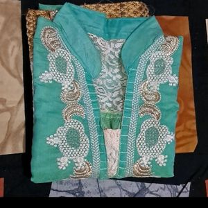 Sea Green  Net Kurti