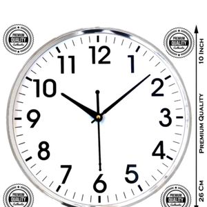 Analog Wall Clock Silver Colour