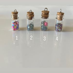 Glass Bottle Charm(pack Of 4)