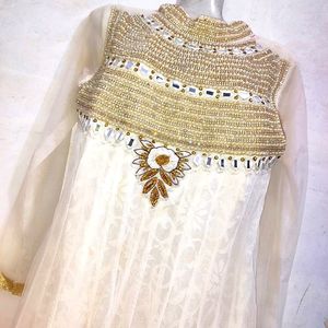 GOWN WITH PEARL WORK