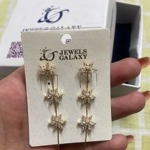 Jewels Galaxy Gold plated  Floral Drop Earrings