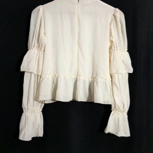 White Flared Western Top(women's)