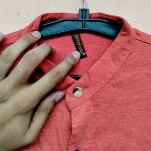 Campus Sutra Men Pink Cotton Shirt.