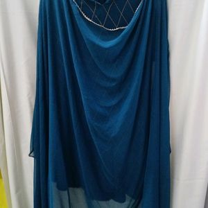 Blue Sharara Suit With Dupata