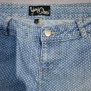 Denim Polka Dot Shorts|Korean|Pinterest|Cute