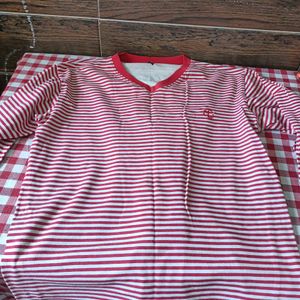 red and white pullover top