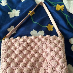 Crochet Pink Color Purse