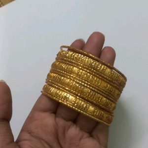 Metal Bangles With Glitter