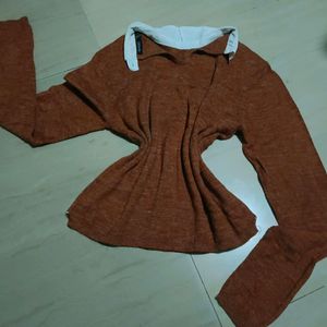 Korean Full Sleeves Collar Top