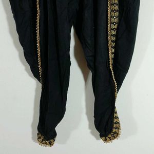 Black Beads Work Dhoti Pant For Women's