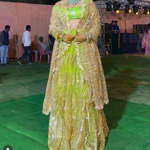 Parrot Green Lehenga