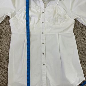 Cotton Shirt With Attached Bustier