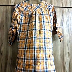 Soft Cotton - Orange Checkered Shirt