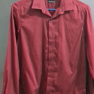 Bottom Line Maroon Slimfit Shirt , Ready To Party