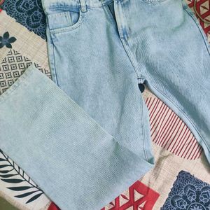 Light Blue Wide Leg Denim Jeans