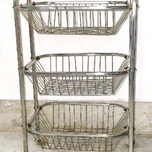 RS Stainless Steel Vegetable Stand Kitchen Trolly