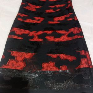 Black Flowers Fabric