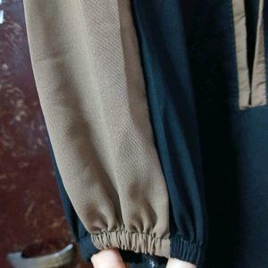 Black And Brown Abaya With Pocket