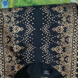 Skylee Rayon Black Kurta Foil Printed