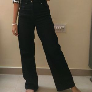 New H&M Wide Leg Black Jeans