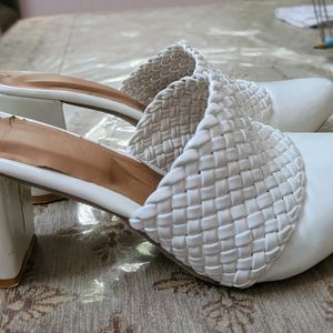 Fancy White Heels  Woman Shoe Sandal