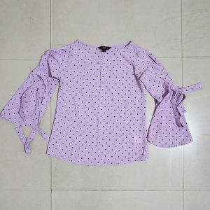 Zink London Lavender Polka Dots Top