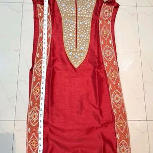 Mirror Silk Kurta Set Embroidery Work