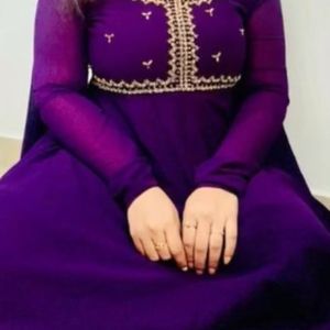 Purple anarkali dress with dupatta