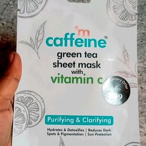 MCaffeine Green Tea Sheet Mask With Vitamin C