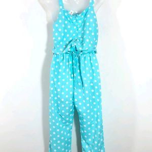 BLUE & WHITE POLKA DOTS JUMPSUITS