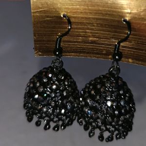 Black With Stones Butta Earings