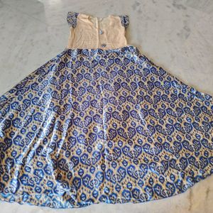 Crepe Navyblue Cream Frock!