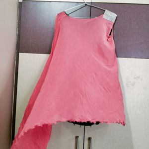 Pink One Side Sleeveless Top