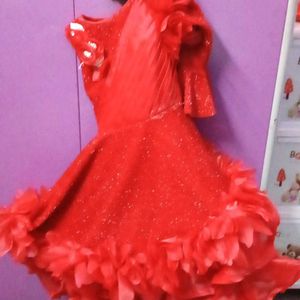 Nice Gown Dress For Kids Red Colour