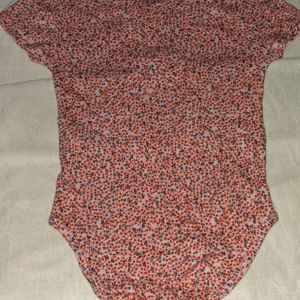 Zara Ripped Floral Printed  Top And Bodysuit