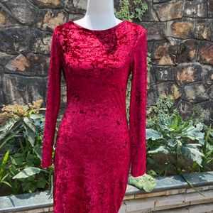 Red Velvet Bodycon Dress