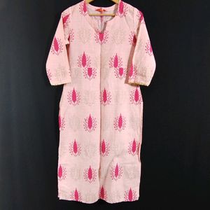 Light Pink Printed Kurti (Women)