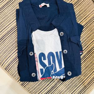 Women's  shirt With Joined T-shirt