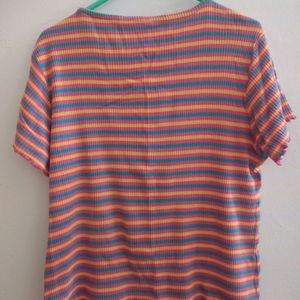 MULTI COLOUR RIBBED TOP